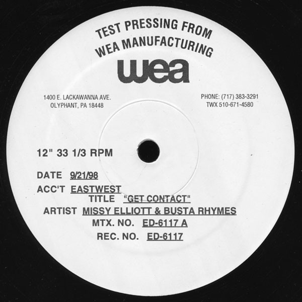 Missy Elliott & Busta Rhymes / Gina Thompson - Get Contact / Why Do Fools Fall In Love | EastWest (ED-6117)