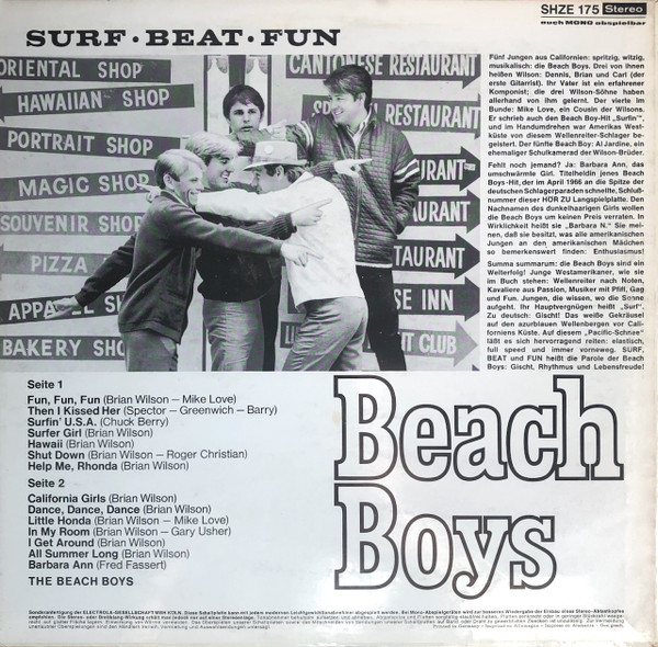 The Beach Boys - Surf Beat Fun | Capitol Records (SHZE-175) - 2