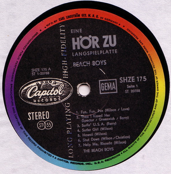 The Beach Boys - Surf Beat Fun | Capitol Records (SHZE-175) - 3