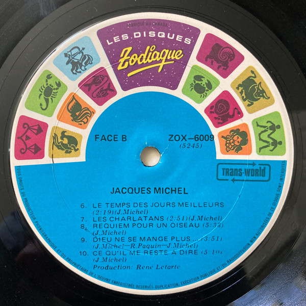 Jacques Michel - Dieu Ne Se Mange Plus... [Vinyl] | Les Disques Zodiaque (ZOX-6009) - 4