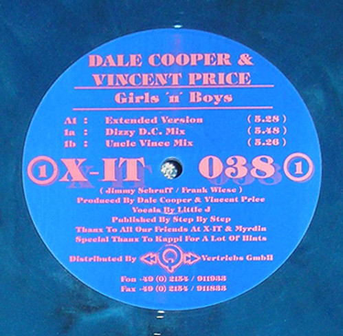 Dale Cooper & Vincent Price - Girls 'N' Boys | X-IT Records (X-IT 038)