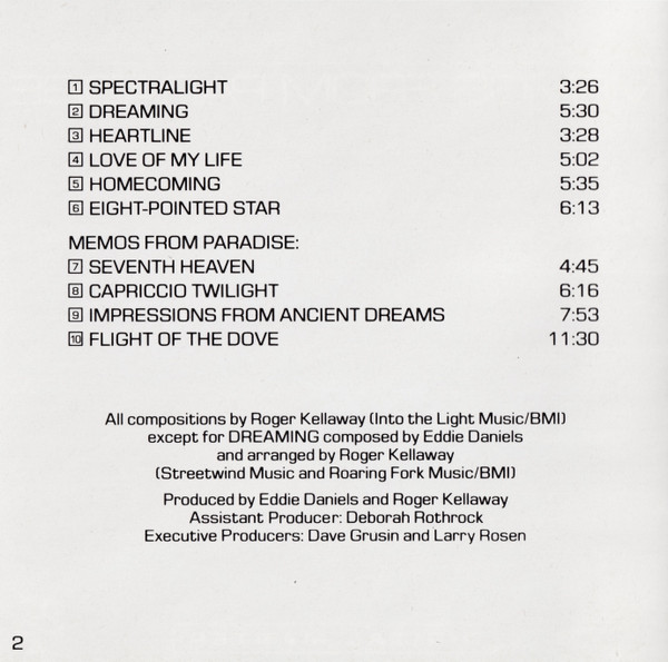 Eddie Daniels - Memos From Paradise: The Music Of Roger Kellaway | GRP (GRP-D-9561) - 4