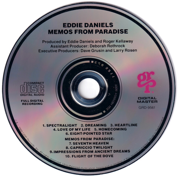Eddie Daniels - Memos From Paradise: The Music Of Roger Kellaway | GRP (GRP-D-9561) - 3