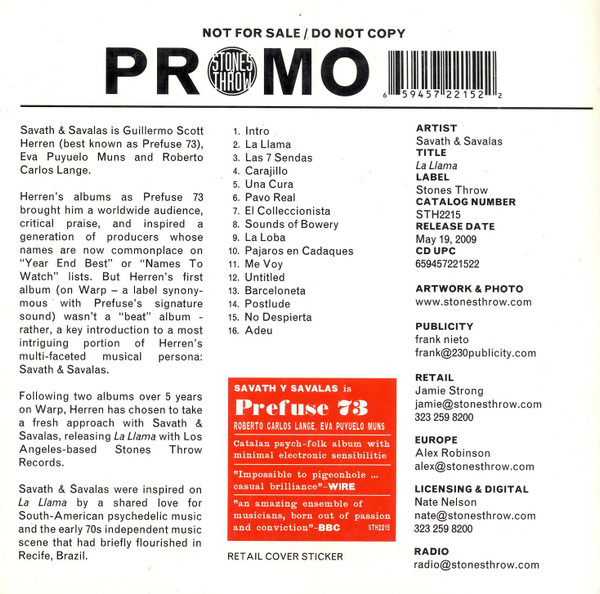 Savath & Savalas - La Llama | Stones Throw Records (STH2215) - 2