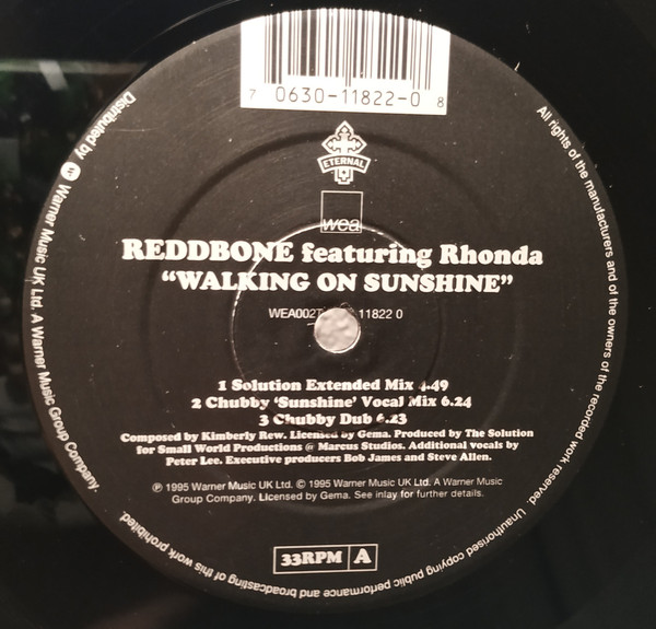 Reddbone Featuring Rhonda - Walking On Sunshine | Eternal (WEA002T) - 3 Reddbone Featuring Rhonda - Walking On Sunshine | Eternal (WEA002T) - 3