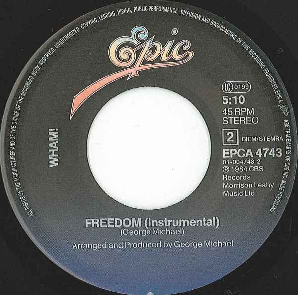 Wham! - Freedom | Epic (EPCA 4743) - 4