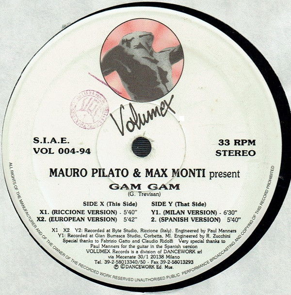 Mauro Pilato & Max Monti - Gam Gam | Volumex (VOL 004-94) - 2 Mauro Pilato & Max Monti - Gam Gam | Volumex (VOL 004-94) - 2