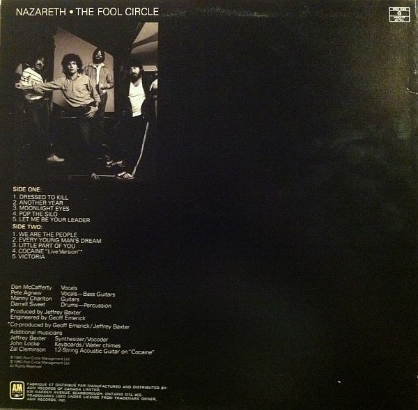 Nazareth - The Fool Circle | A&M Records (SP-4844) - 2 Nazareth - The Fool Circle | A&M Records (SP-4844) - 2