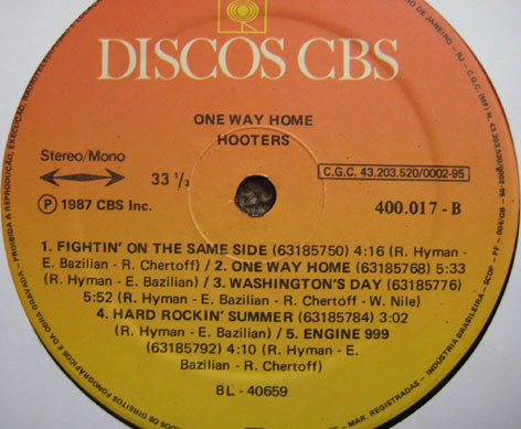 The Hooters - One Way Home | CBS (400.017) - 3