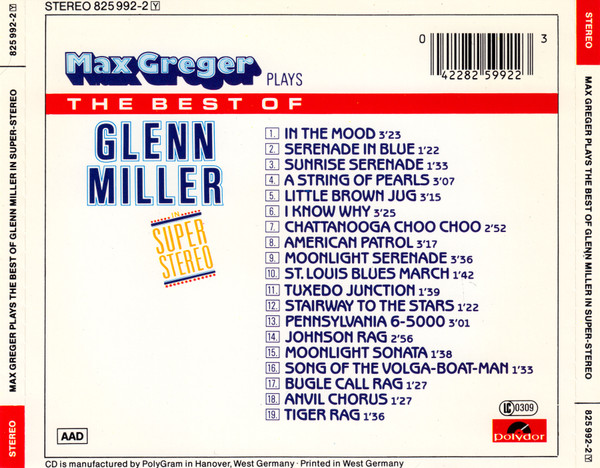 Max Greger - Max Greger Plays The Best Of Glenn Miller In Super-Stereo | Polydor (825 992-2) - 2 Max Greger - Max Greger Plays The Best Of Glenn Miller In Super-Stereo | Polydor (825 992-2) - 2