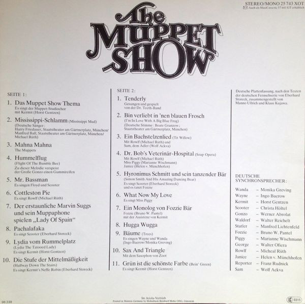 The Muppets - The Muppet Show (Deutsche Originalaufnahmen) | Pye Records (25 743 XOT) - 4 The Muppets - The Muppet Show (Deutsche Originalaufnahmen) | Pye Records (25 743 XOT) - 4