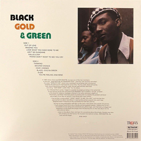 Ken Boothe - Black Gold & Green | Trojan Records (MOVLP3755) - 2