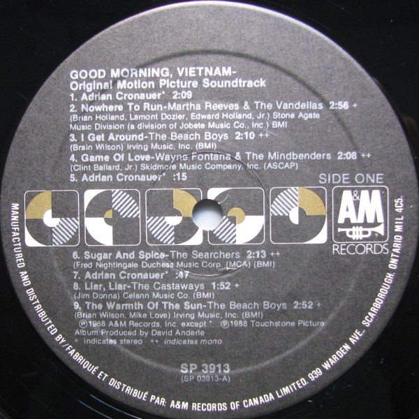Various - Good Morning, Vietnam (The Original Motion Picture Soundtrack) | A&M Records (SP 3913) - 3 Various - Good Morning, Vietnam (The Original Motion Picture Soundtrack) | A&M Records (SP 3913) - 3
