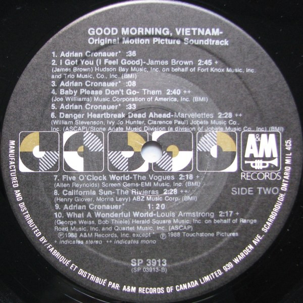 Various - Good Morning, Vietnam (The Original Motion Picture Soundtrack) | A&M Records (SP 3913) - 4 Various - Good Morning, Vietnam (The Original Motion Picture Soundtrack) | A&M Records (SP 3913) - 4