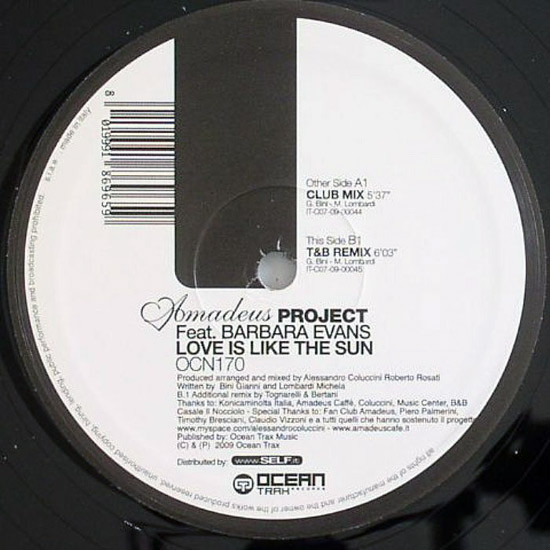 Amadeus Project Feat. Barbara Evans - Love Is Like The Sun | Ocean Trax (OCN170) - 2