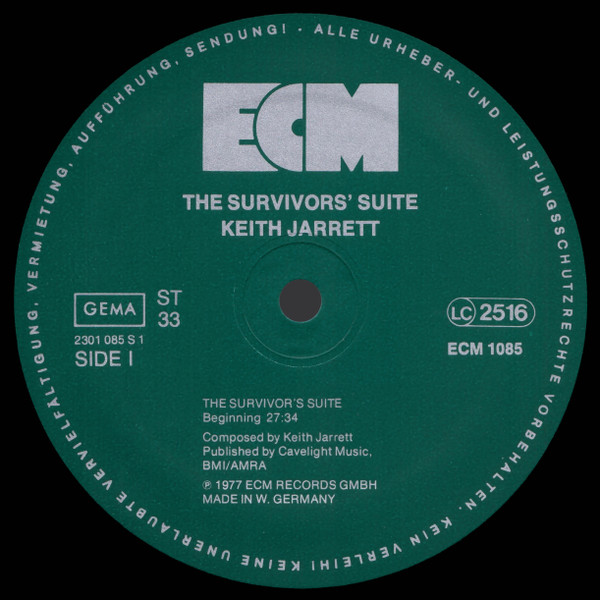 Keith Jarrett - The Survivors' Suite | ECM Records (ECM 1085) - 3 Keith Jarrett - The Survivors' Suite | ECM Records (ECM 1085) - 3