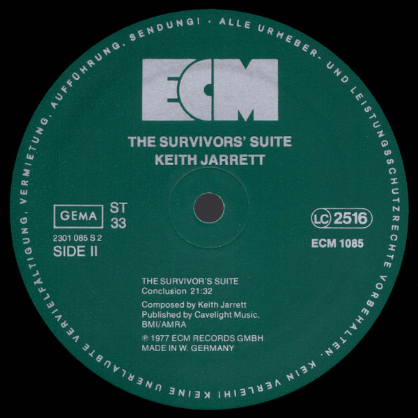 Keith Jarrett - The Survivors' Suite | ECM Records (ECM 1085) - 4 Keith Jarrett - The Survivors' Suite | ECM Records (ECM 1085) - 4