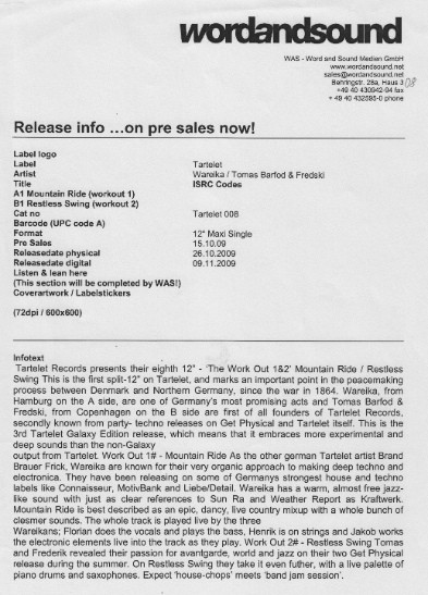 Various - Work Out | Tartelet Records (TART008) - main Various - Work Out | Tartelet Records (TART008) - main