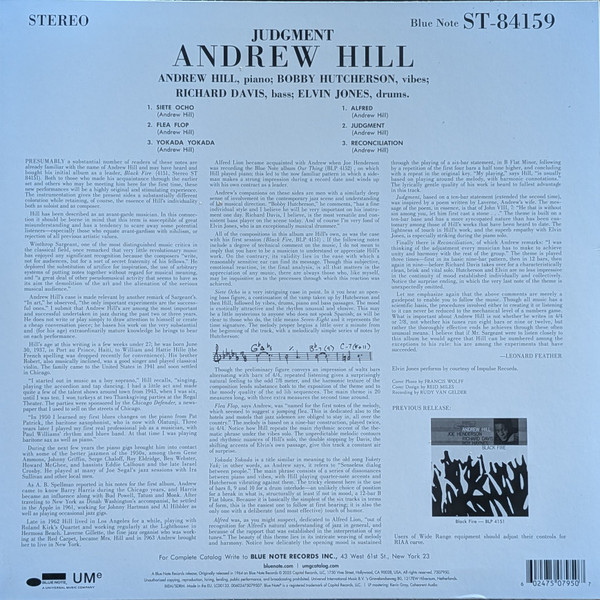 Andrew Hill - Judgment! | Blue Note (7507950) - 2