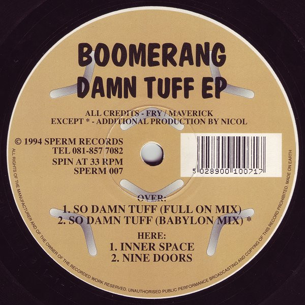 Boomerang - Damn Tuff EP | Sperm Records (SPERM007) - main