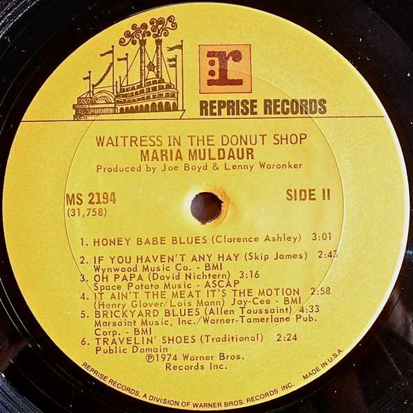 Maria Muldaur - Waitress In A Donut Shop | Reprise Records (MS 2194) - 4 Maria Muldaur - Waitress In A Donut Shop | Reprise Records (MS 2194) - 4