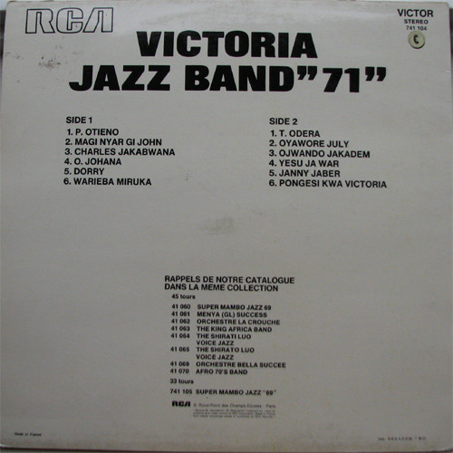 Victoria Jazz Band - Victoria Jazz Band "71" | RCA Victor (741 104) - 2 Victoria Jazz Band - Victoria Jazz Band "71" | RCA Victor (741 104) - 2