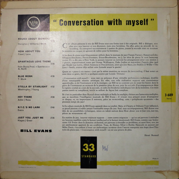 Bill Evans - Conversations With Myself | Verve Records (3689) - 2