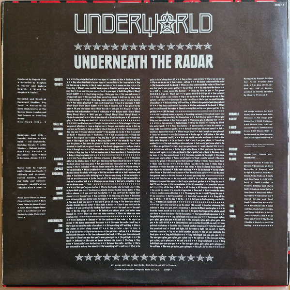 Underworld - Underneath The Radar | Sire (25627.1) - 4 Underworld - Underneath The Radar | Sire (25627.1) - 4