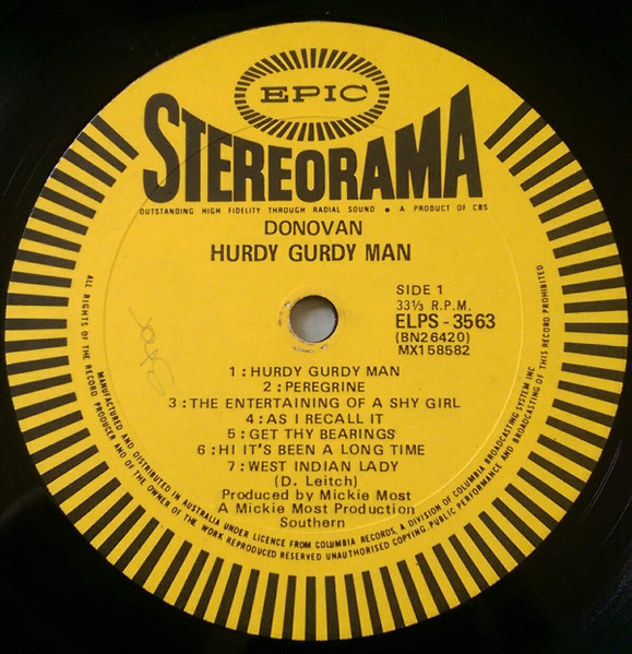 Donovan - The Hurdy Gurdy Man | Epic (ELPS-3563) - 3 Donovan - The Hurdy Gurdy Man | Epic (ELPS-3563) - 3