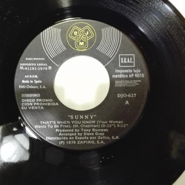 Sunny Leslie - That's When You Know | DJM Records (DJO-627) - 3