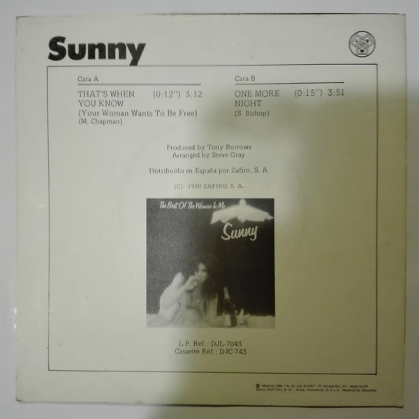 Sunny Leslie - That's When You Know | DJM Records (DJO-627) - 2
