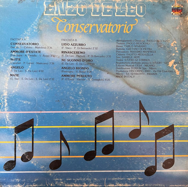 Enzo De Leo - Conservatorio | Vis Radio (LP IM 793) - 2 Enzo De Leo - Conservatorio | Vis Radio (LP IM 793) - 2