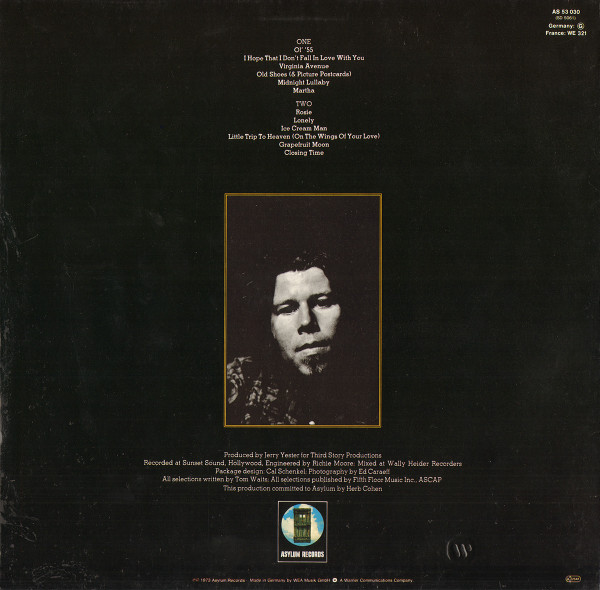 Tom Waits - Closing Time | Asylum Records (AS 53 030) - 2