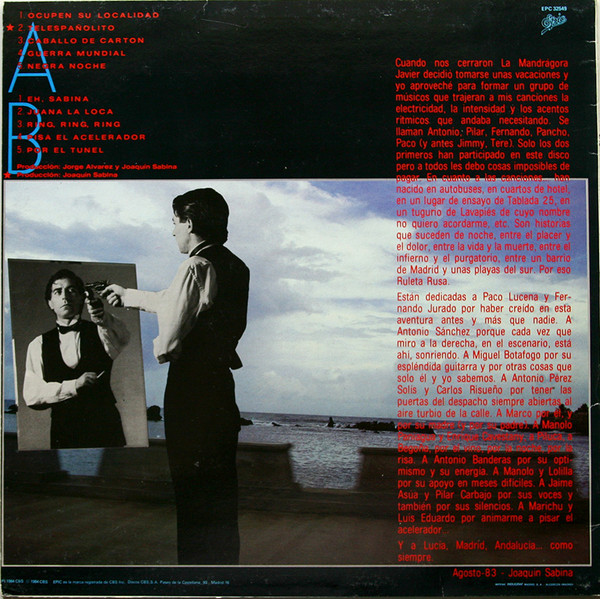 Joaquín Sabina - Ruleta Rusa | Epic (EPC 32549) - 2