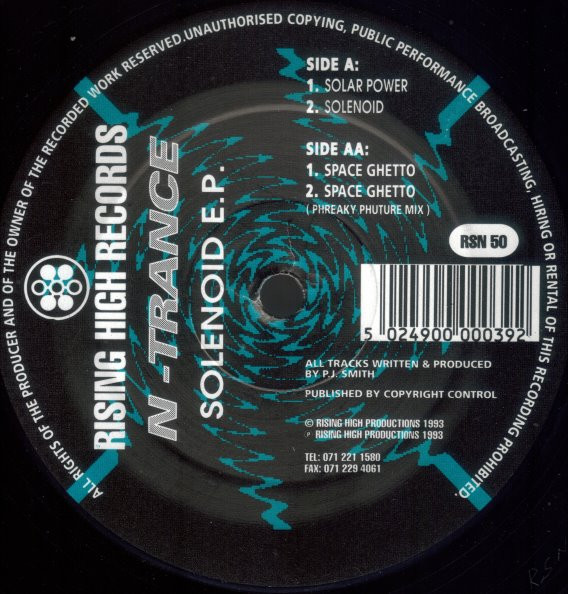 N-Trance - Solenoid E.P. | Rising High Records (RSN 50) - 3