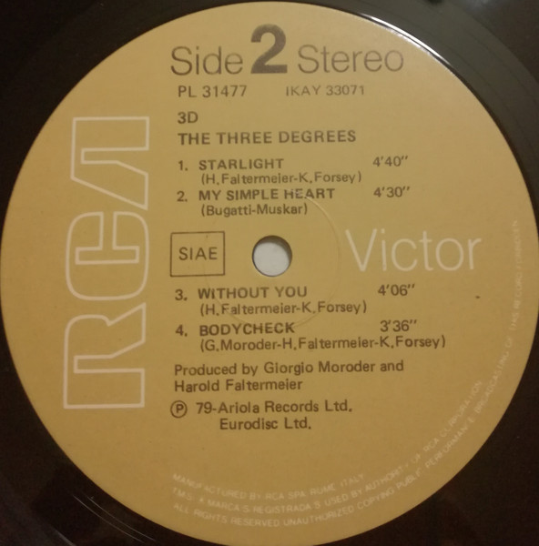 The Three Degrees - 3D | RCA (PL 31477) - 4 The Three Degrees - 3D | RCA (PL 31477) - 4