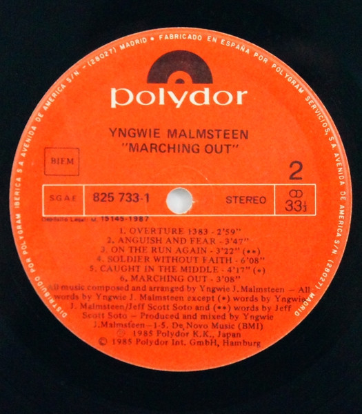 Yngwie J. Malmsteen's Rising Force - Marching Out | Polydor (825 733-1) - 4