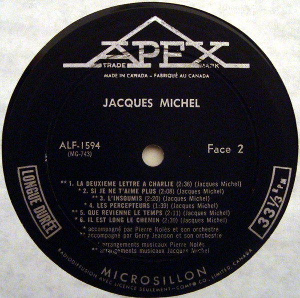 Jacques Michel - Jacques Michel [Vinyl] | Apex (ALF-1594) - 4