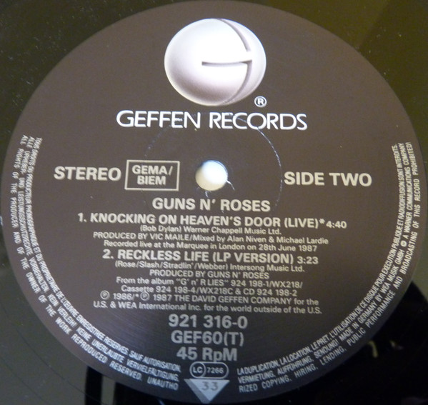 Guns N' Roses - Nightrain | Geffen Records (GEF 60T) - 4 Guns N' Roses - Nightrain | Geffen Records (GEF 60T) - 4