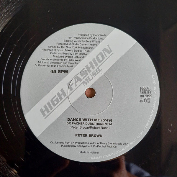 Peter Brown - Dance With Me (Dr Packer 12" Remix) | High Fashion Music (MS 535) - 4 Peter Brown - Dance With Me (Dr Packer 12" Remix) | High Fashion Music (MS 535) - 4