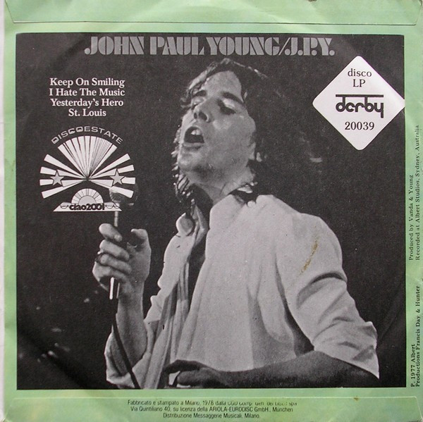 John Paul Young - Love Is In The Air / Won't Let This Feeling Go By | Derby (DBR 10051) - 2
