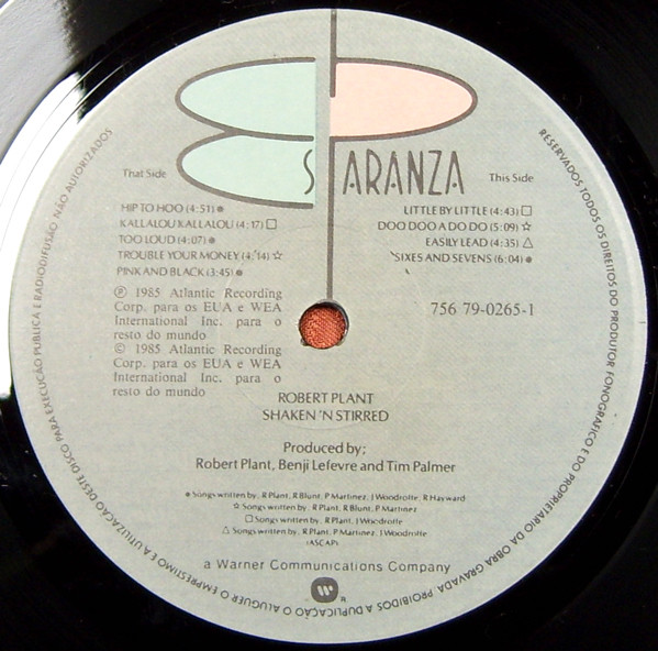 Robert Plant - Shaken 'N' Stirred | Es Paranza Records (756 79-0265-1) - 3