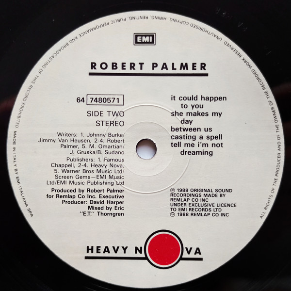 Robert Palmer - Heavy Nova | EMI (64 7480571) - 4