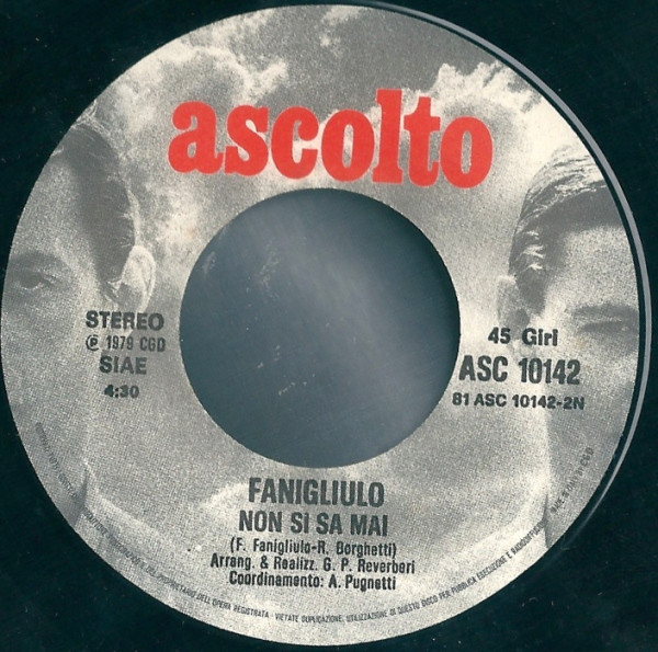 Franco Fanigliulo - A Me Mi Piace Vivere Alla Grande / Non Si Sa Mai | Ascolto (ASC 10142) - 4