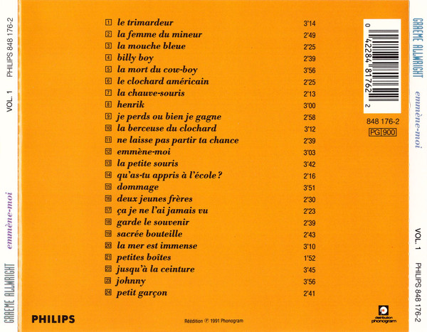 Graeme Allwright - Volume 1 Emmène-Moi | Philips (848176-2) - 2 Graeme Allwright - Volume 1 Emmène-Moi | Philips (848176-2) - 2