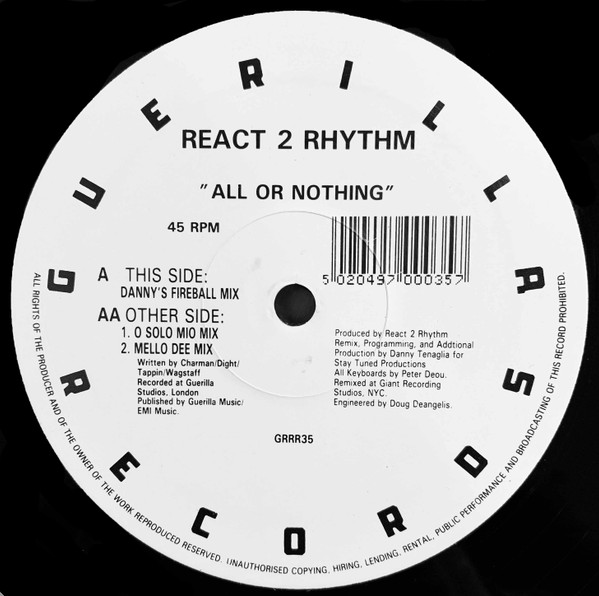 React 2 Rhythm - All Or Nothing | Guerilla (GRRR35) - main