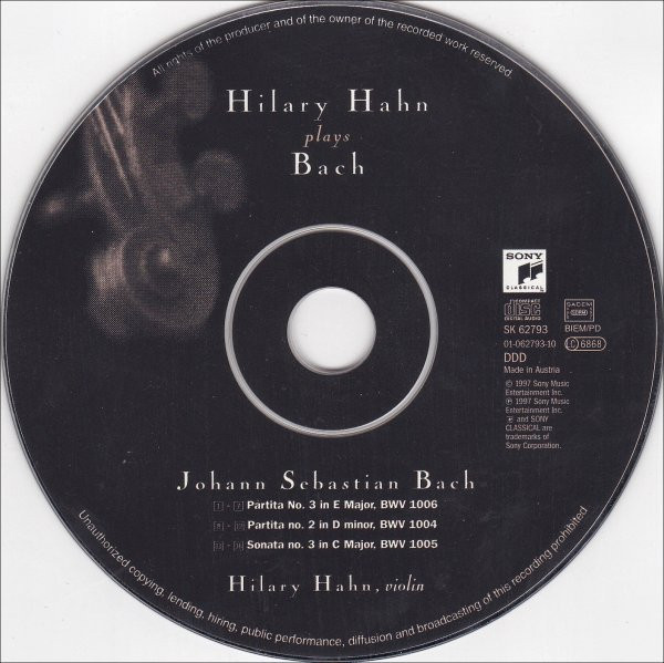 Johann Sebastian Bach - Hilary Hahn - Hilary Hahn Plays Bach | Sony Classical (SK 62793)