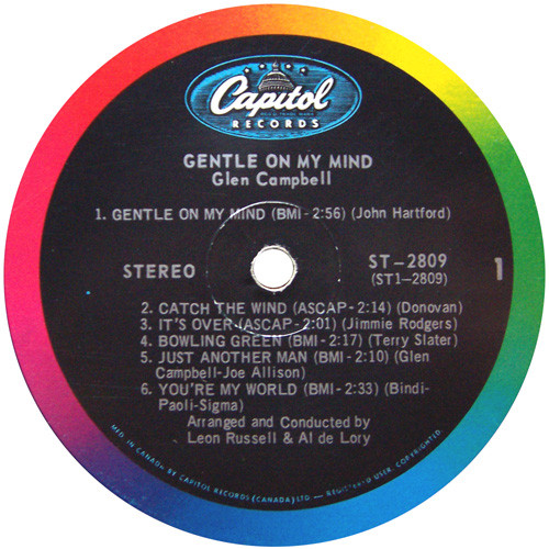Glen Campbell - Gentle On My Mind | Capitol Records (ST 2809) - 3 Glen Campbell - Gentle On My Mind | Capitol Records (ST 2809) - 3