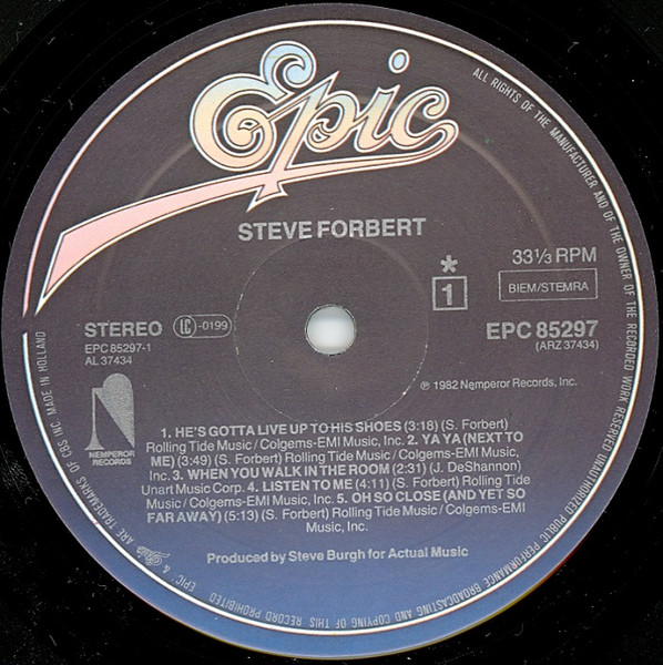 Steve Forbert - Steve Forbert | Epic (EPC 85297) - 3