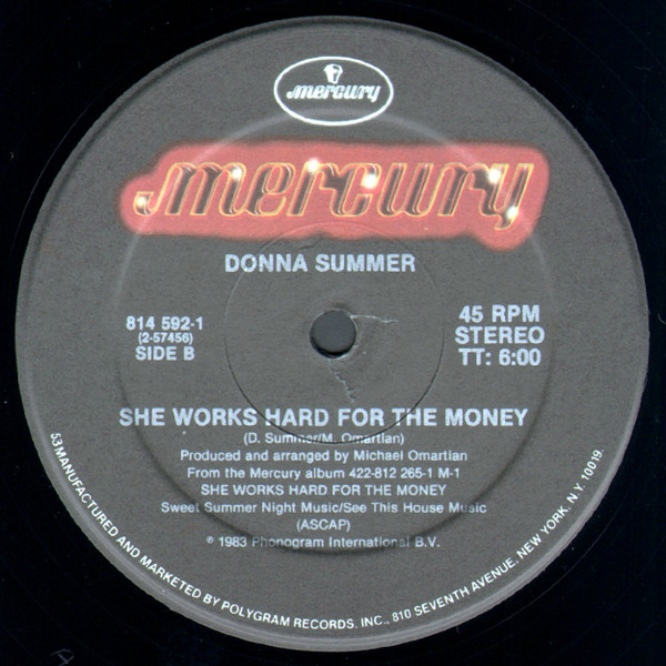 Donna Summer - Unconditional Love / She Works Hard For The Money | Mercury (814 592-1) - 3